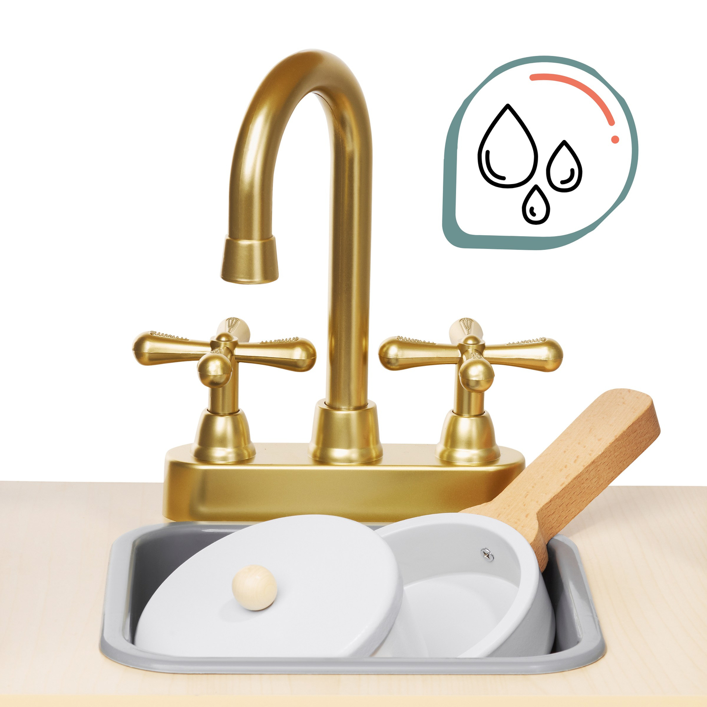 XXXL interaktive Holzküche mit LED-Beleuchtung, Abzugshaube und Zubehör