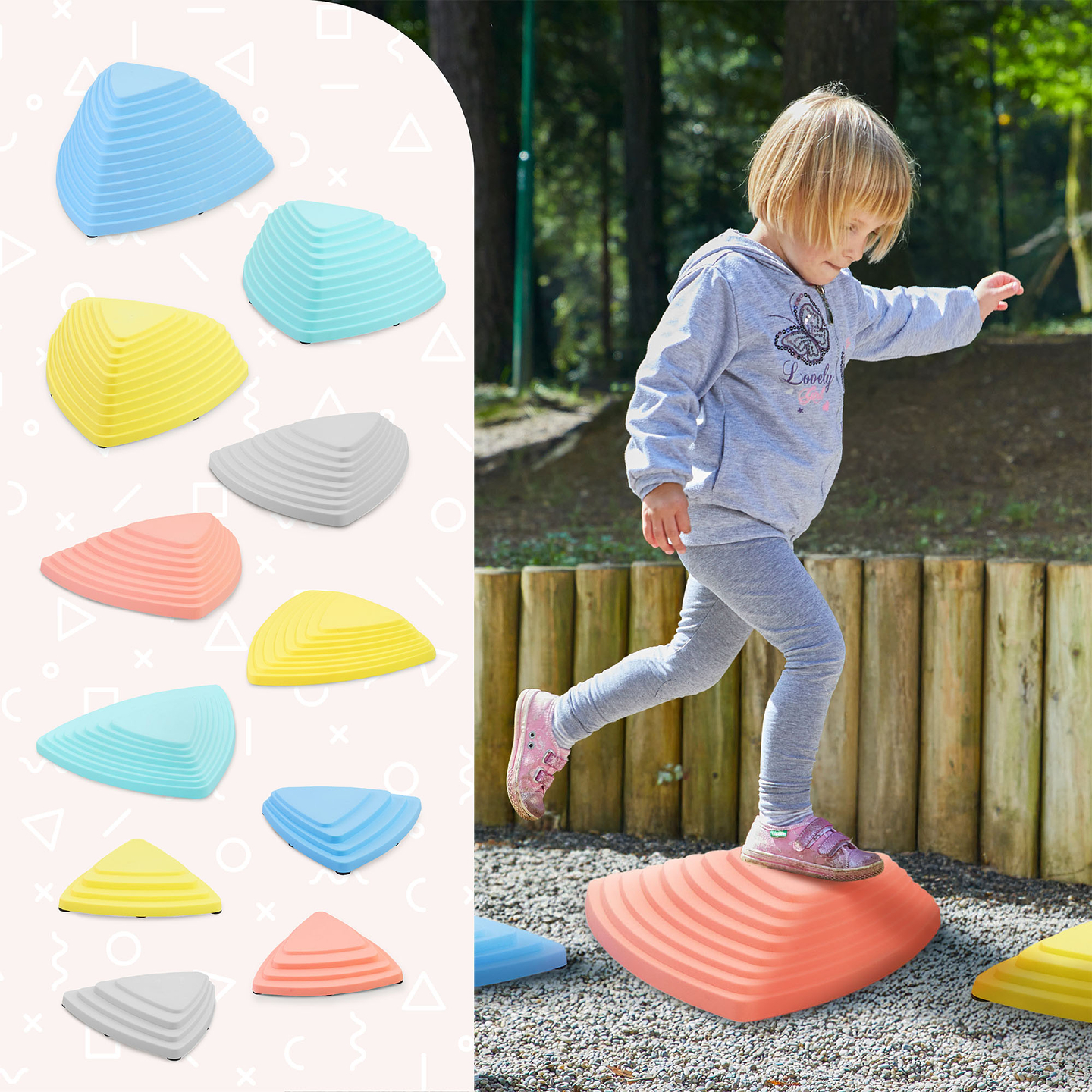 Farbige Ausgleichssteine - 11 Stück