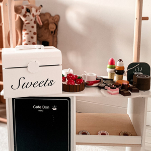 Schneidebonbondose aus Holz, Süßwarengeschäft