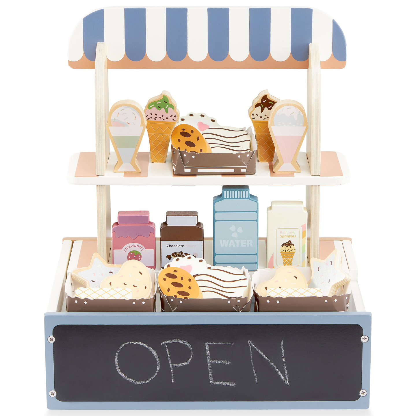 Faltbarer Holzladen - Café, Konditorei mit Zubehör