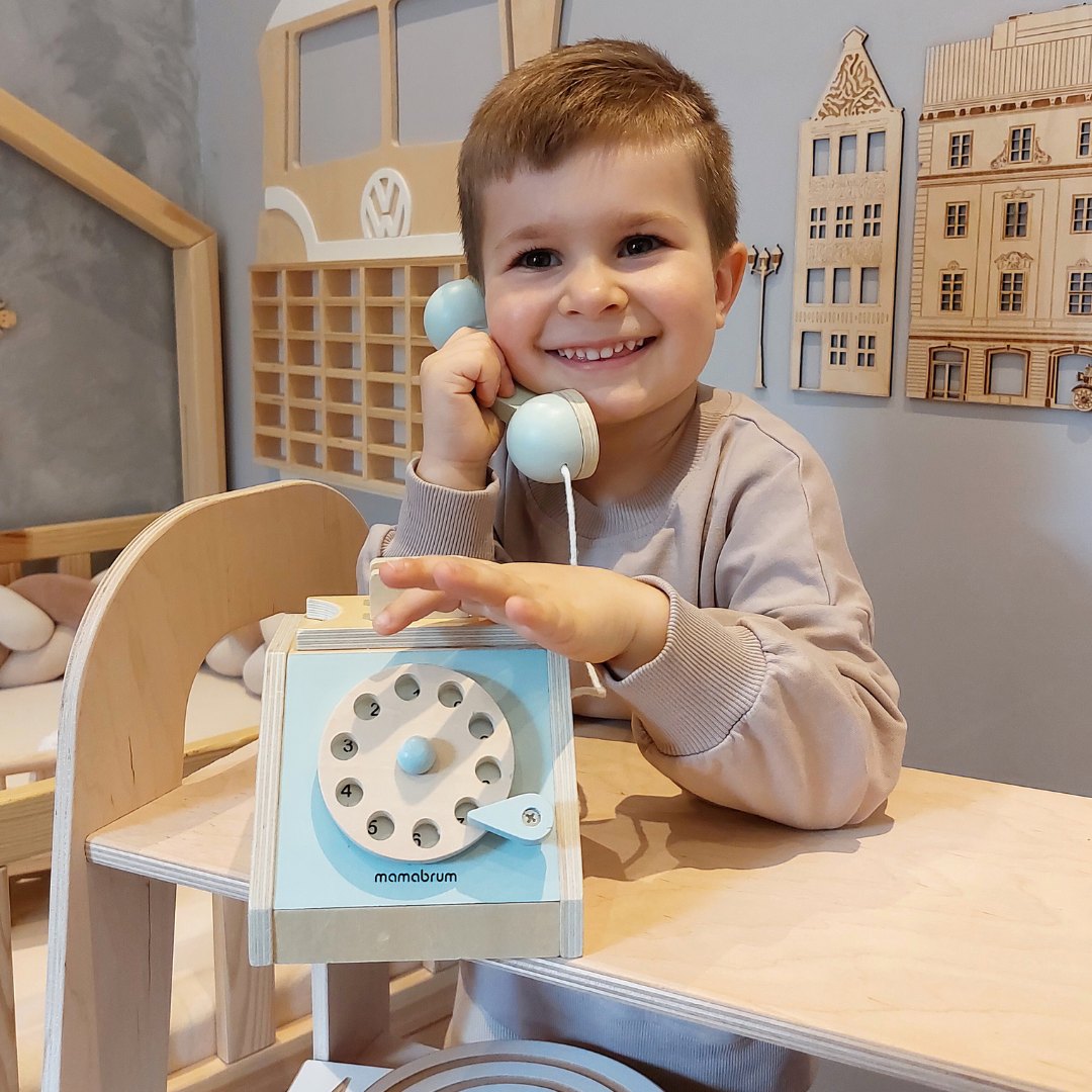 Retro-Holztelefon - neuwertig