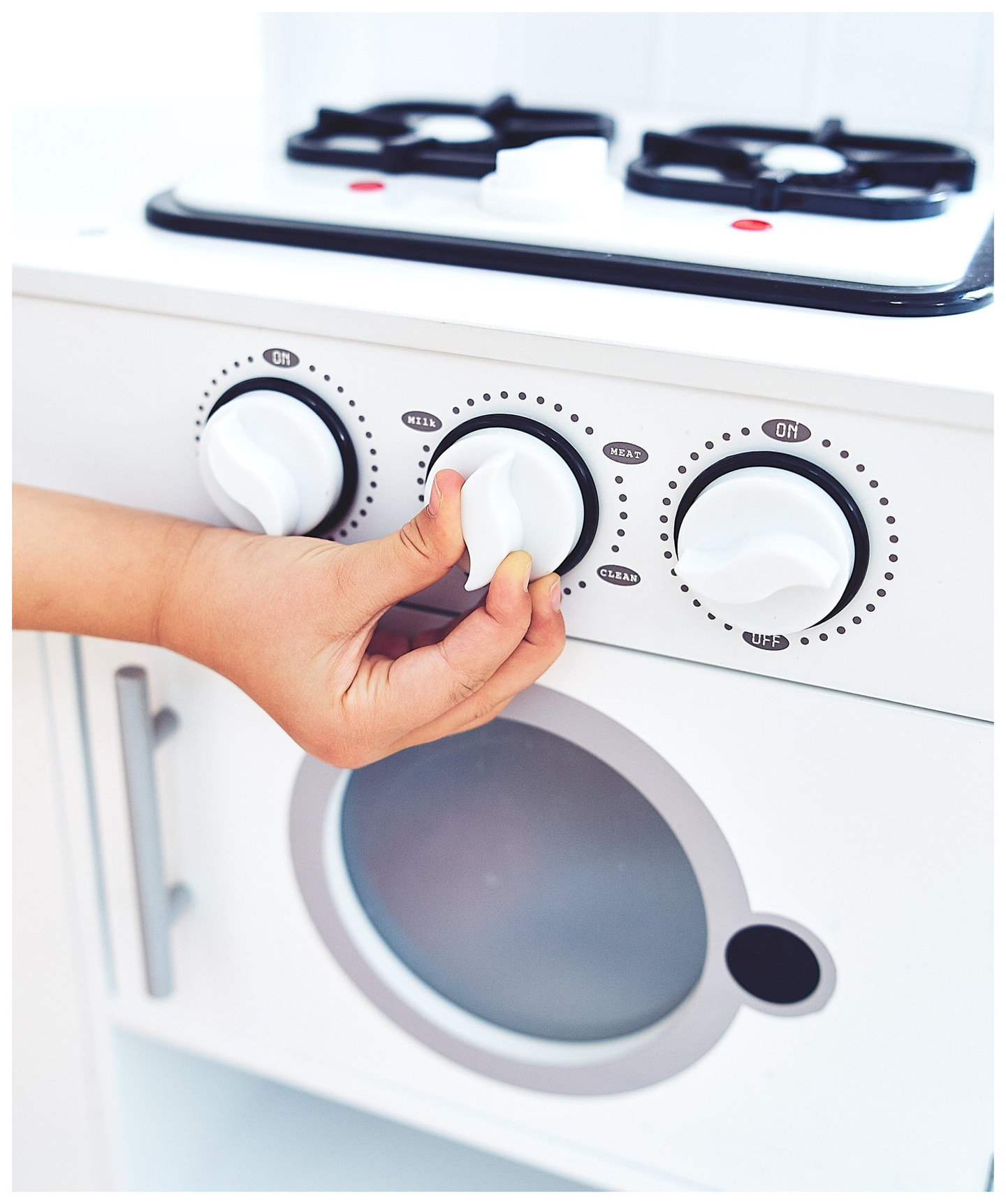 XXXL Holz-Eckküche mit Kühlschrank, Backofen, Waschmaschine, Schürze und Zubehör