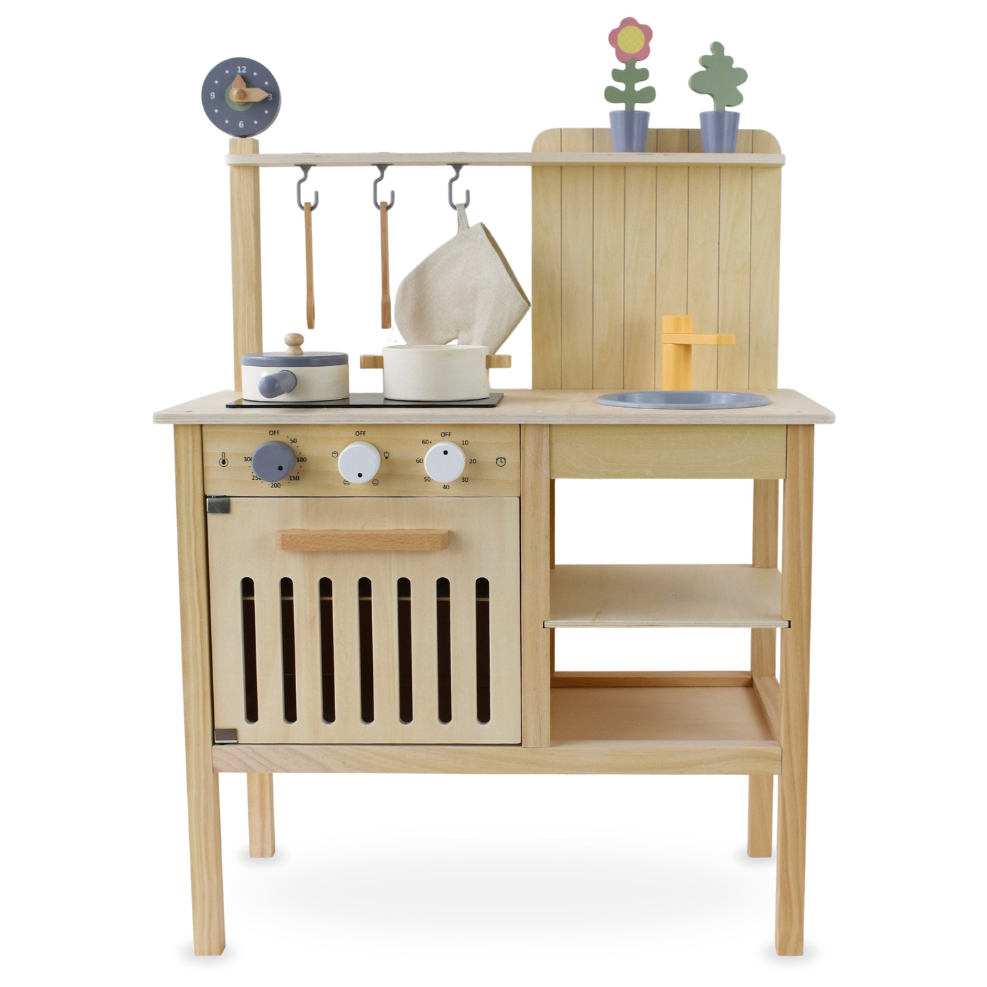 Gartenküche aus Holz mit Zubehör - natürlich boho