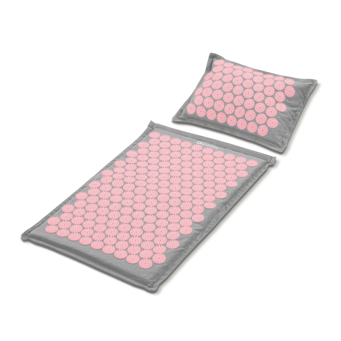 ECO Leinen-Akupressurmatte mit Kokosfaser- und Buchweizenkissen – 68 cm HyperMotion Grau und Rosa