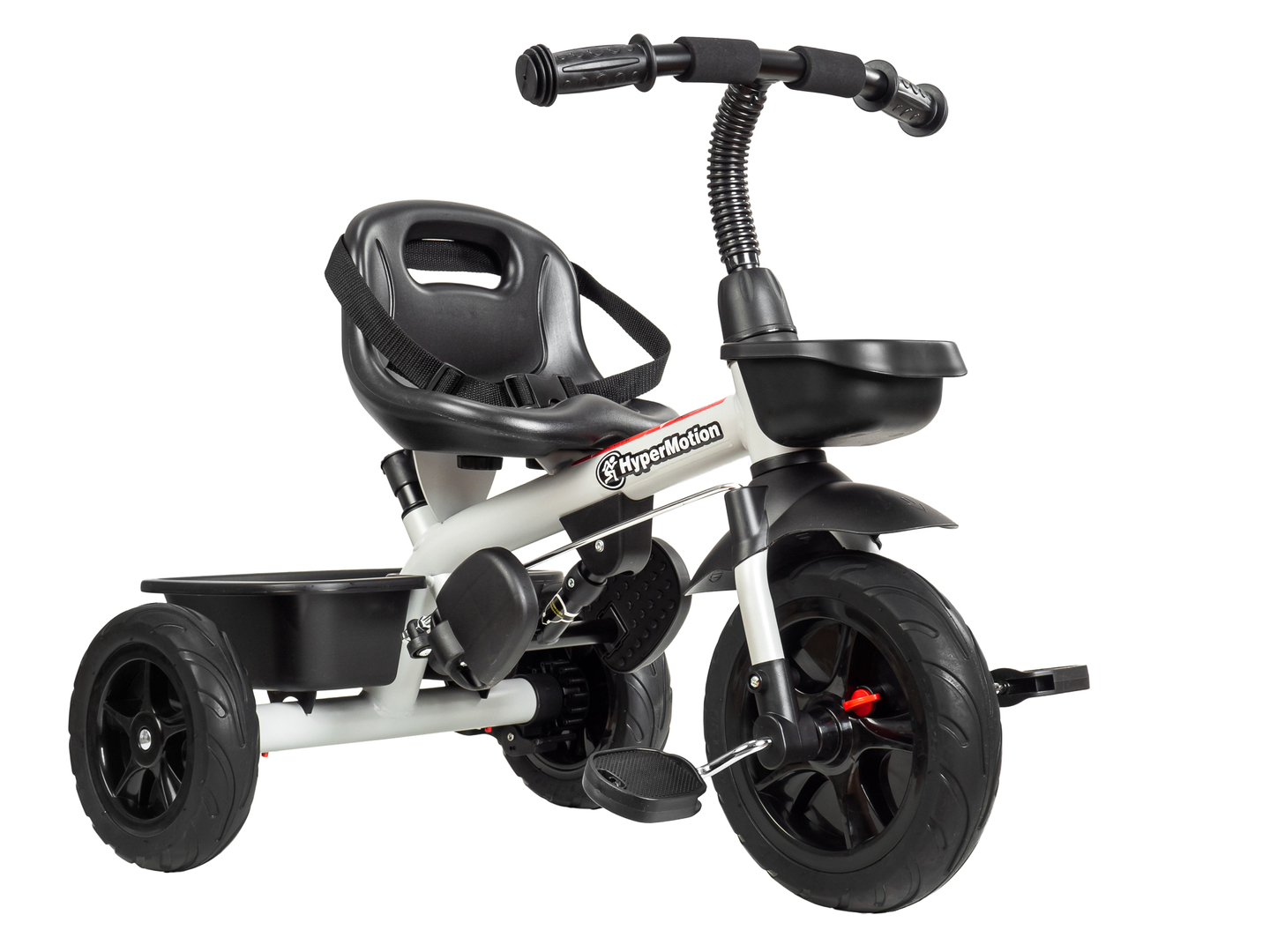 Dreirad HyperMotion TOBI VECTOR - dauerhaft aufgepumpte Räder + Schieber. Farbe: hellgrau.