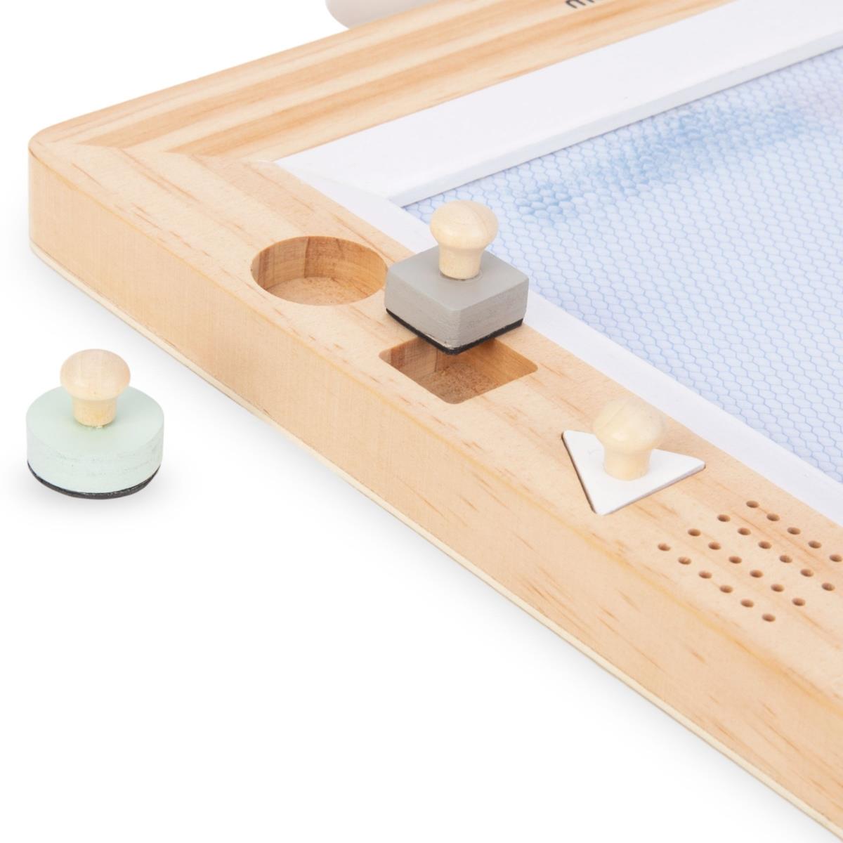 Holz-Sammelalbum mit Stempeln – Zeichenbrett