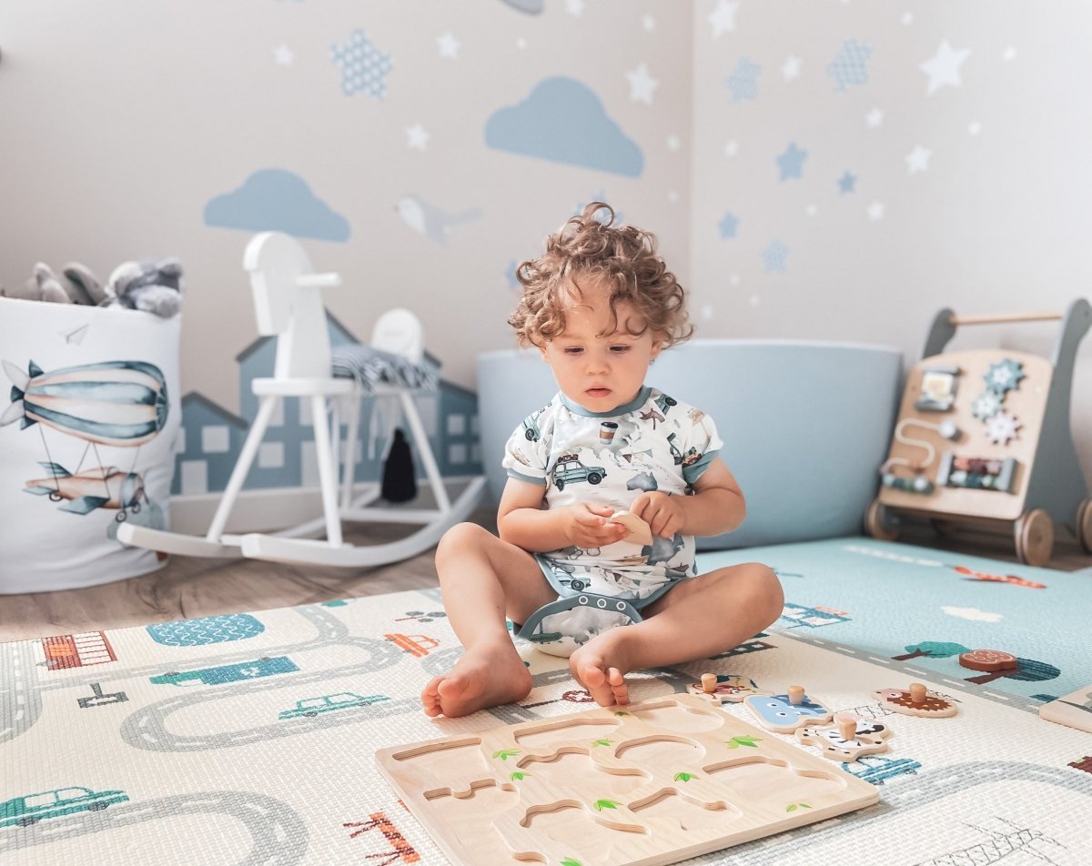 Beidseitige Schaummatte XXL – Rolle 2 CM (Straße und Zickzack)