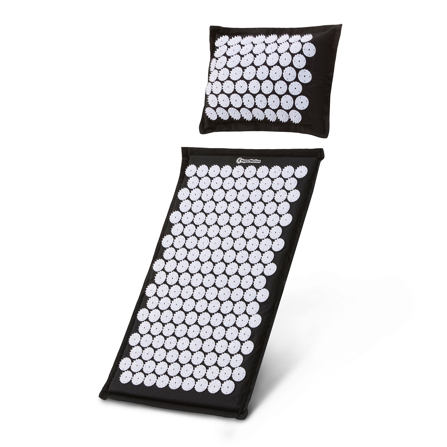 ECO Leinen-Akupressurmatte mit Kokosfaser- und Buchweizenkissen – 68 cm HyperMotion Schwarz-Weiß