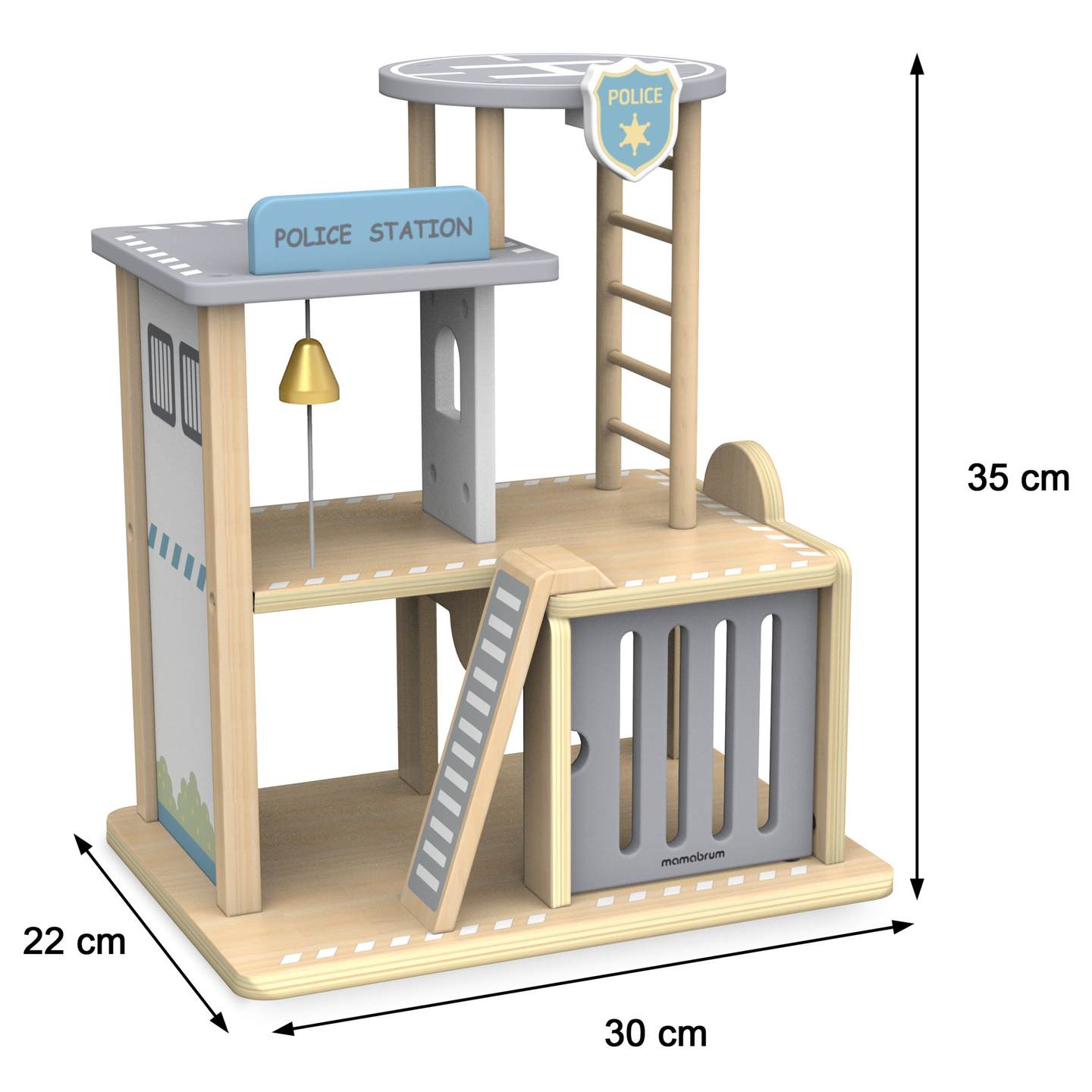 Polizeistation aus Holz mit Zubehör