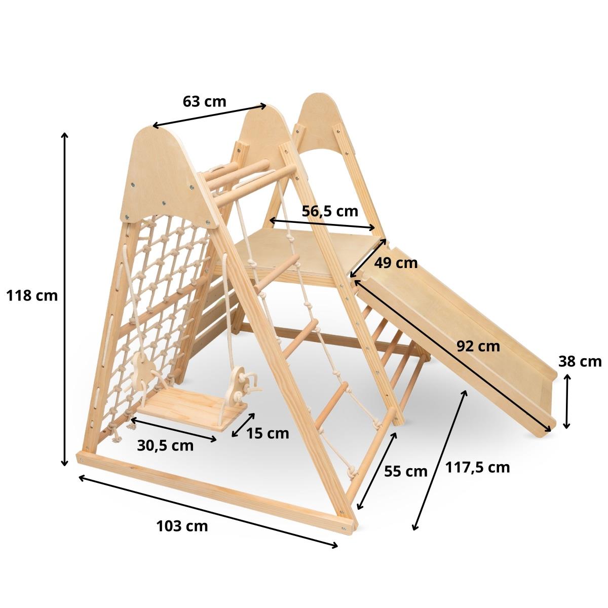 Holzspielplatz für Zuhause XL 5in1