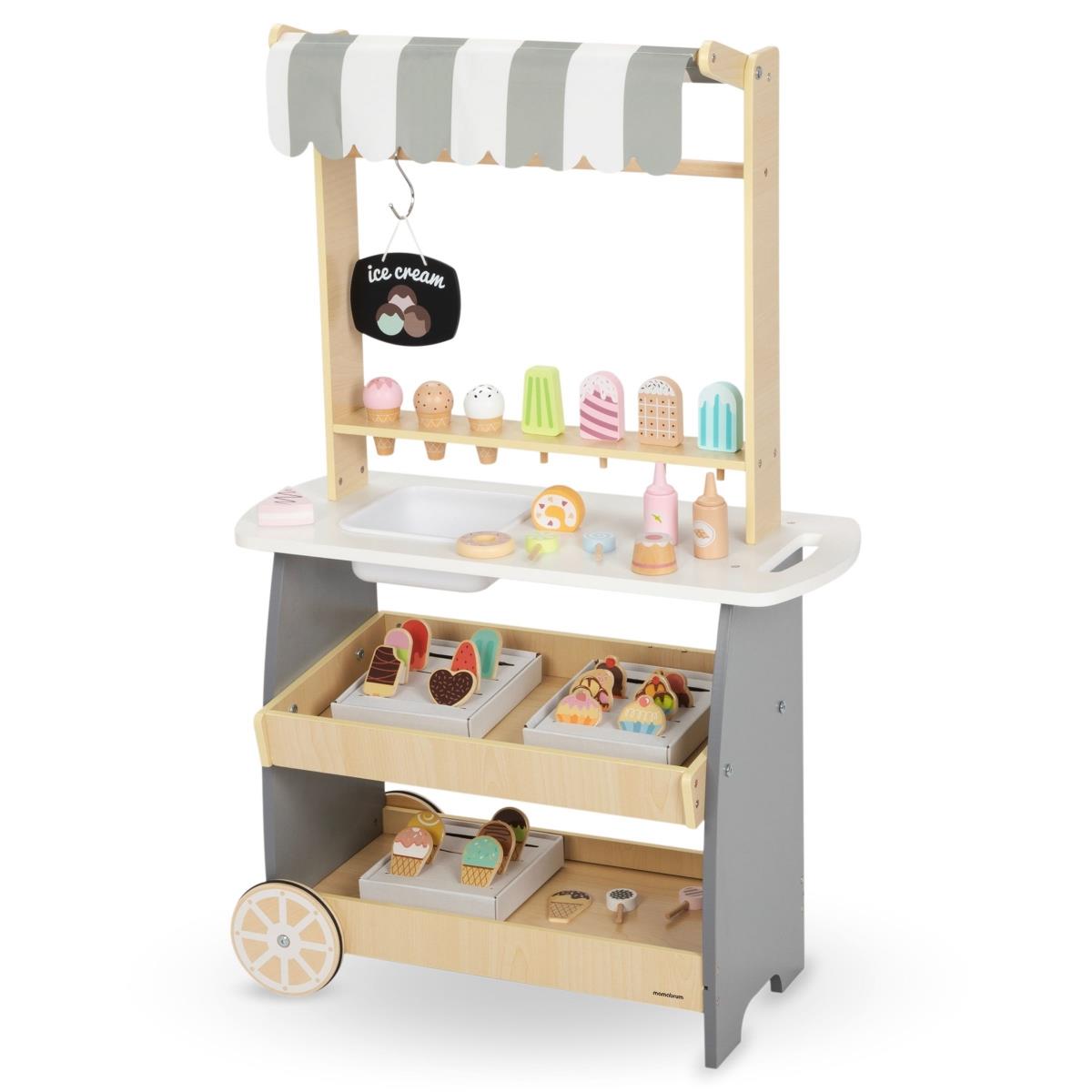 Hölzerne Eisdiele auf Rädern - Eiscreme-Wagen