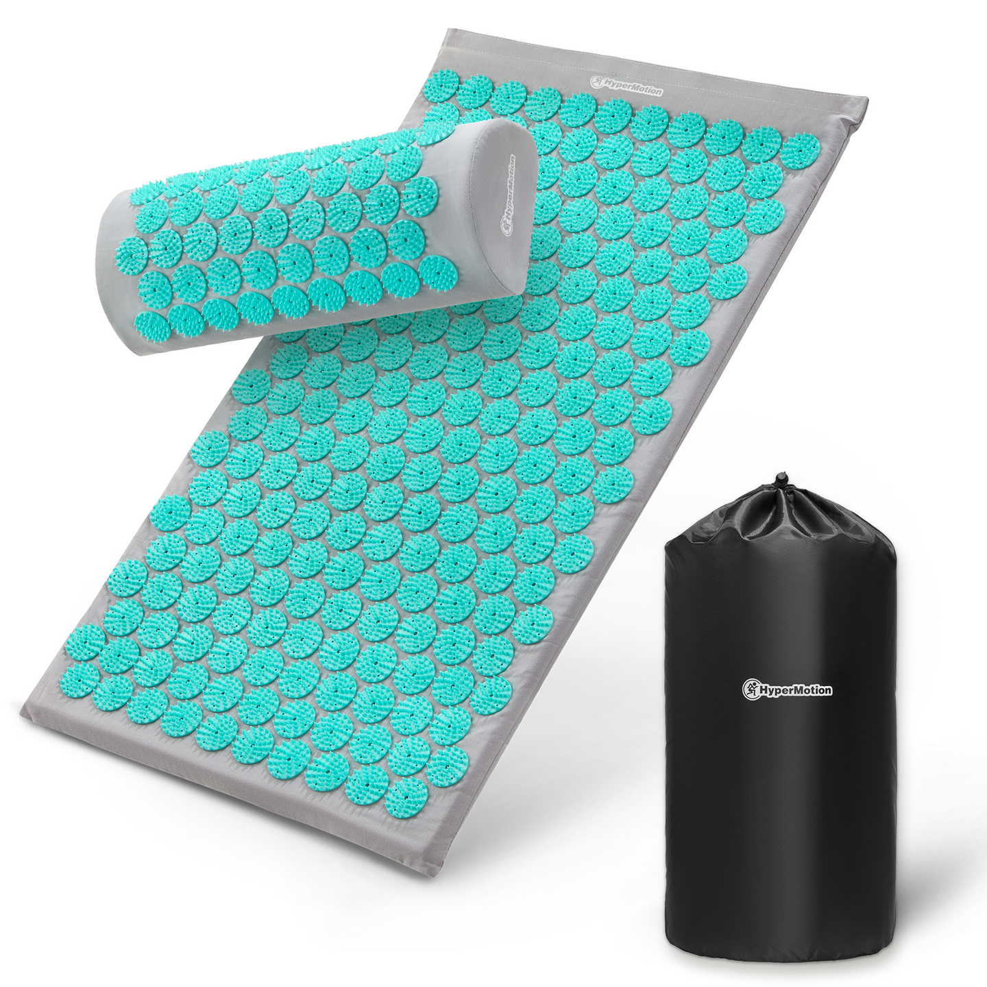 Akupressurmatte mit Kissen und Bezug - 72 cm HyperMotion grau-mint