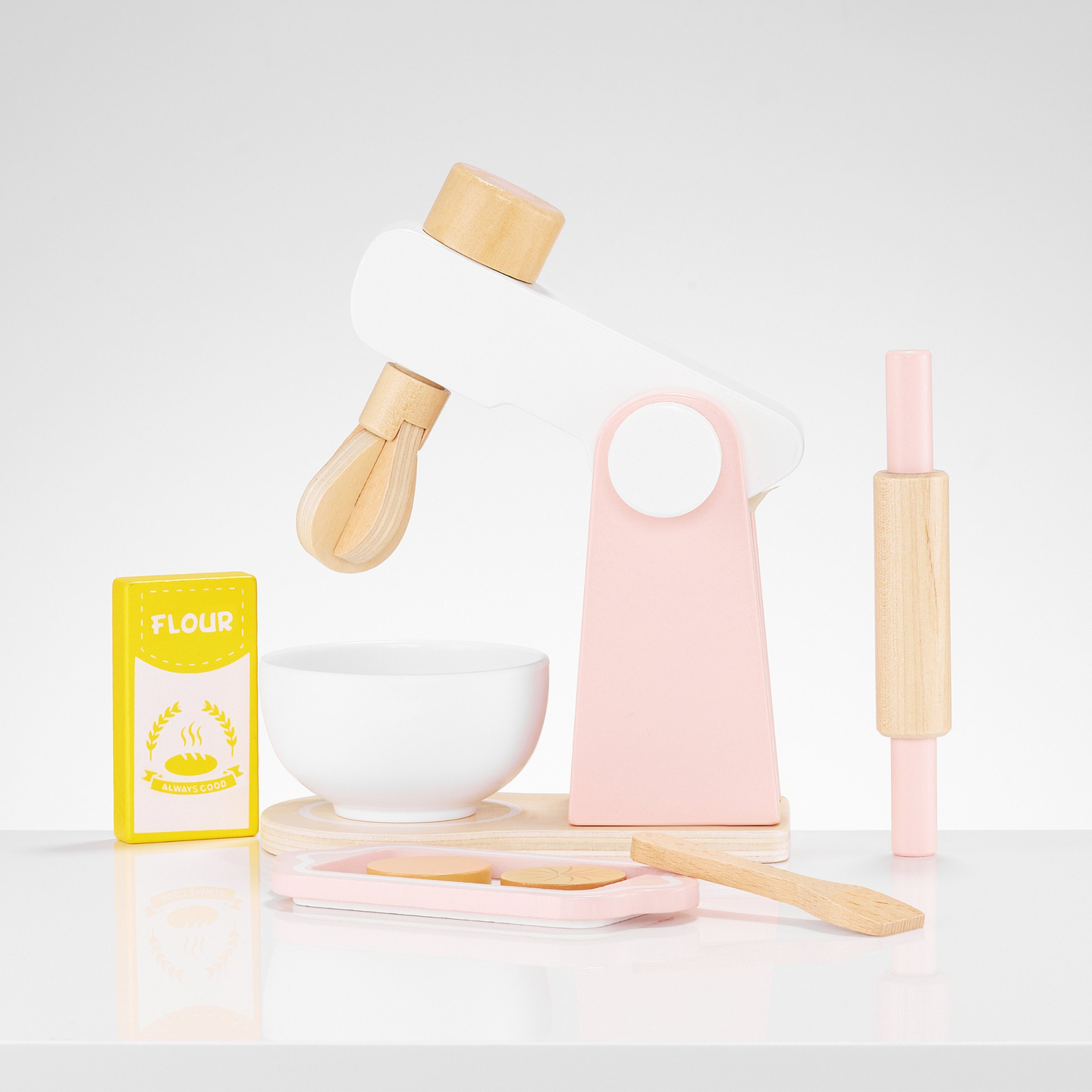 Teigknetmaschine aus Holz mit Zubehör, für Kinder