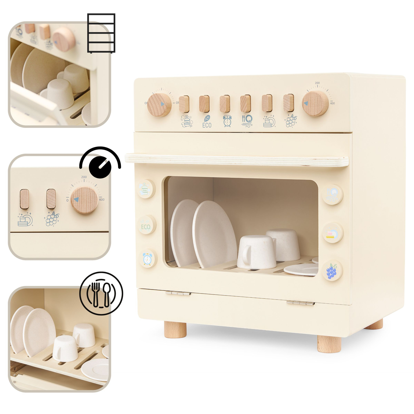 Holzgeschirrspüler mit Zubehör