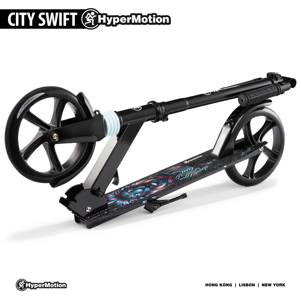 Zweirädriger Roller für junge Erwachsene - mit Stoßdämpfer - Hypermotion CITY SWIFT Digital Lion - 100kg