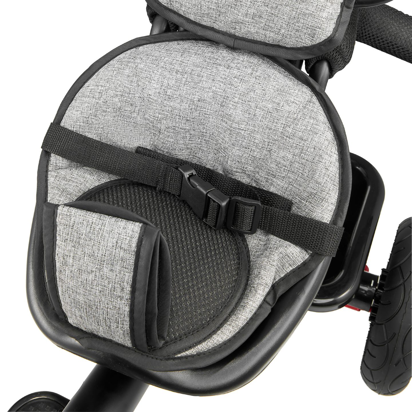 Dreirad für Kinder 1-4 Jahre - TOBI FREY - Farbe grau - drehbar - gepumpte Räder + Schieber