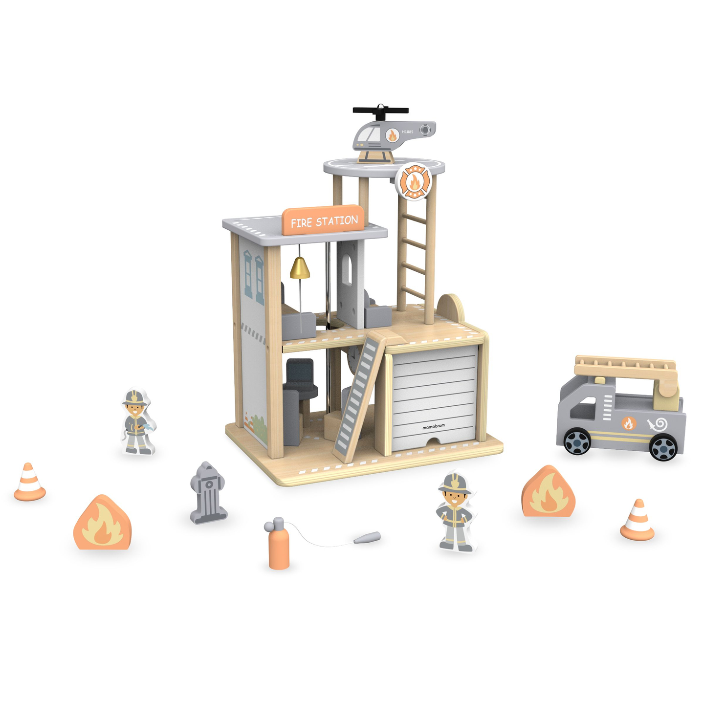 Hölzerne Feuerwache mit Zubehör, Feuerwehr