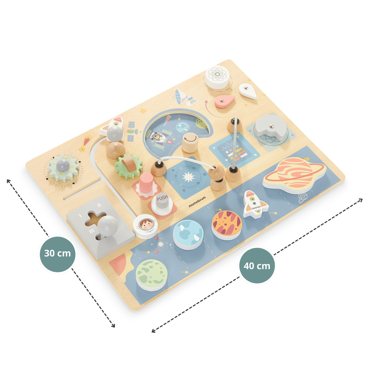 Manipulationsbrett aus Holz - Kosmos