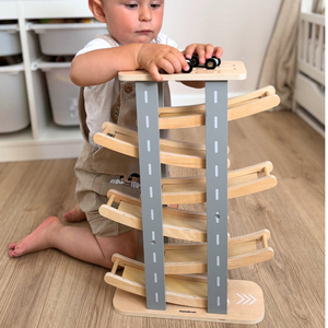 Holzbahn - Rutsche für Autos - 6 Etagen