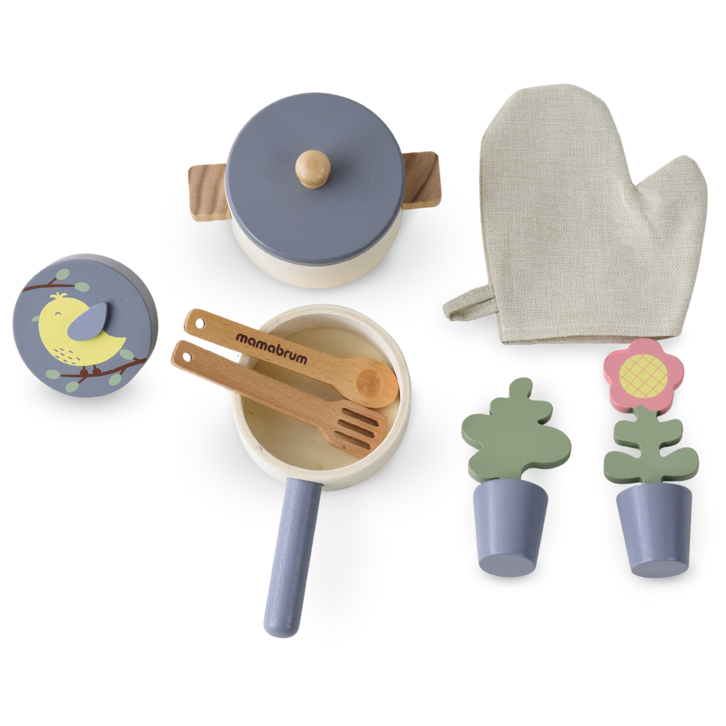 Gartenküche aus Holz mit Zubehör - natürlich boho