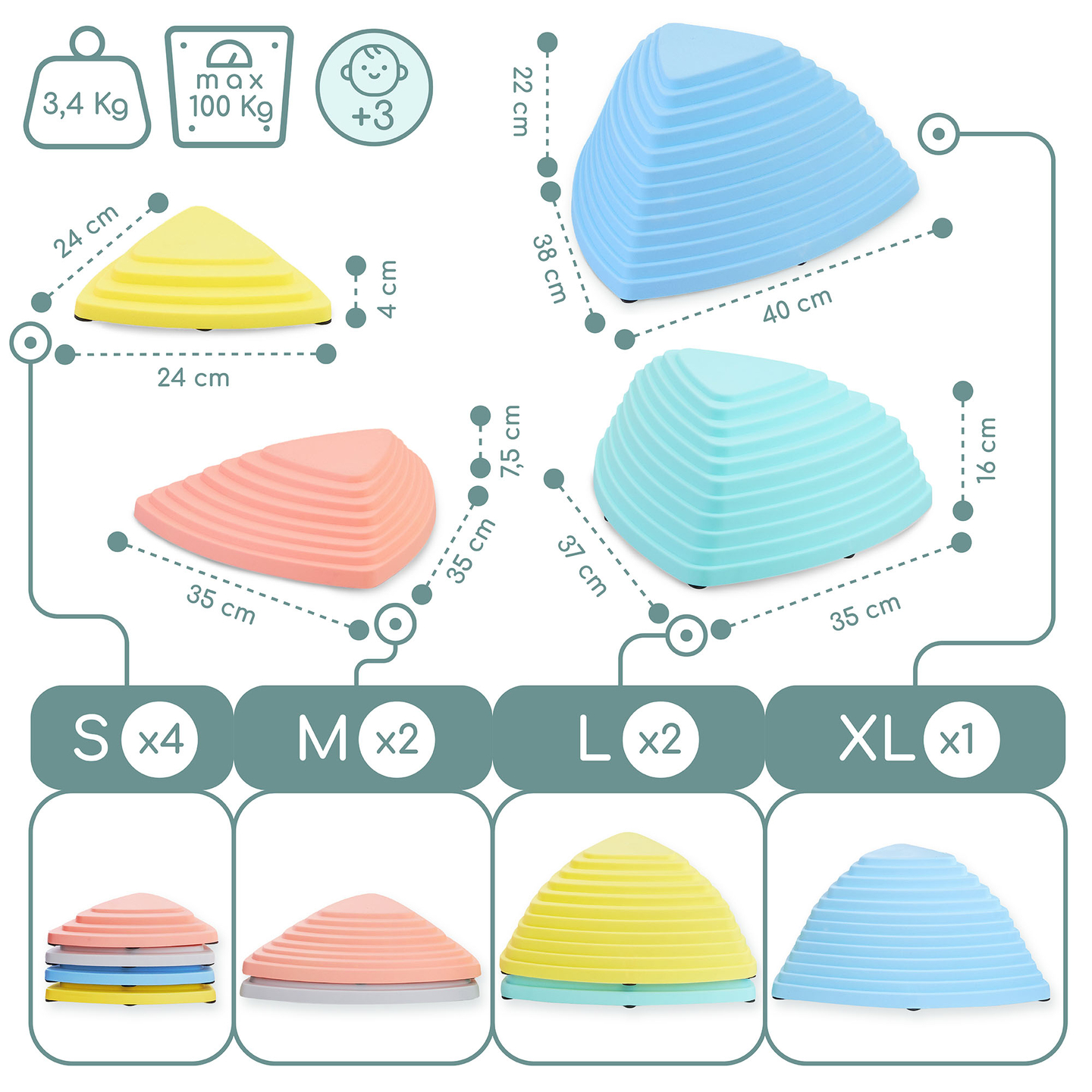 Bunte Balanciersteine - 9 Stück