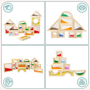 Sinnesblöcke aus Holz - 18 Stück