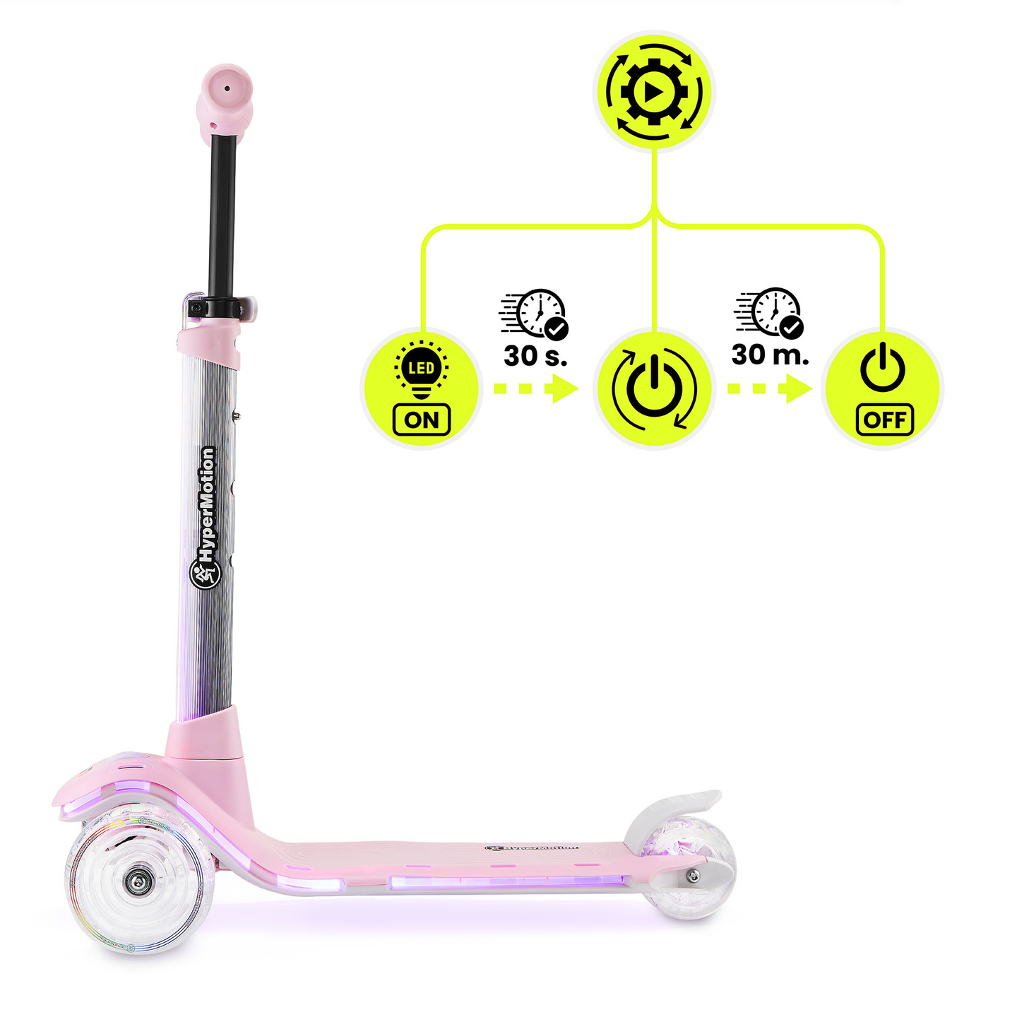 HyperMotion BECKY Balance-Scooter – RGB-LED-Beleuchtung, pink
