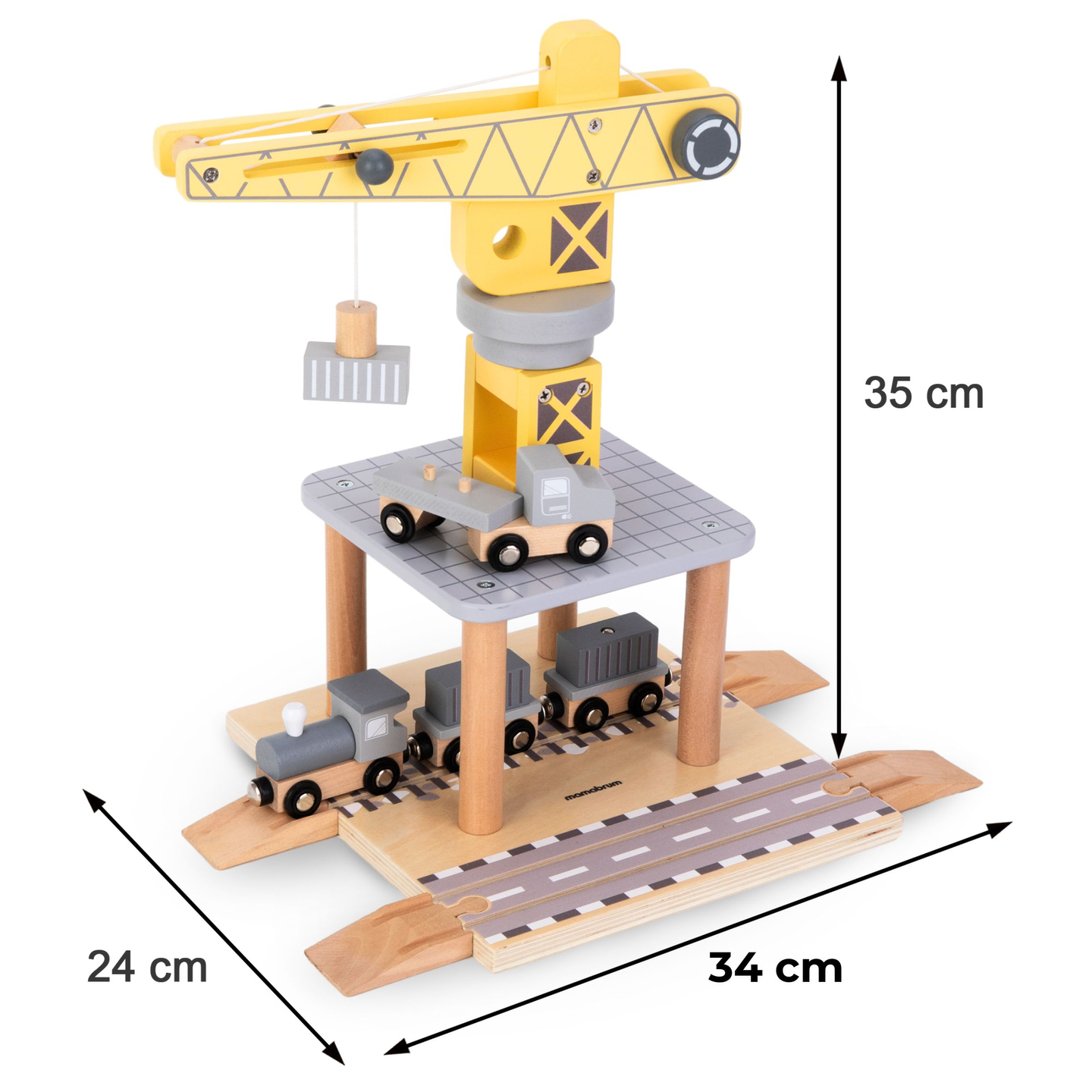 Hafenmobilkran mit Magnetwinde und Zubehör - Holzset