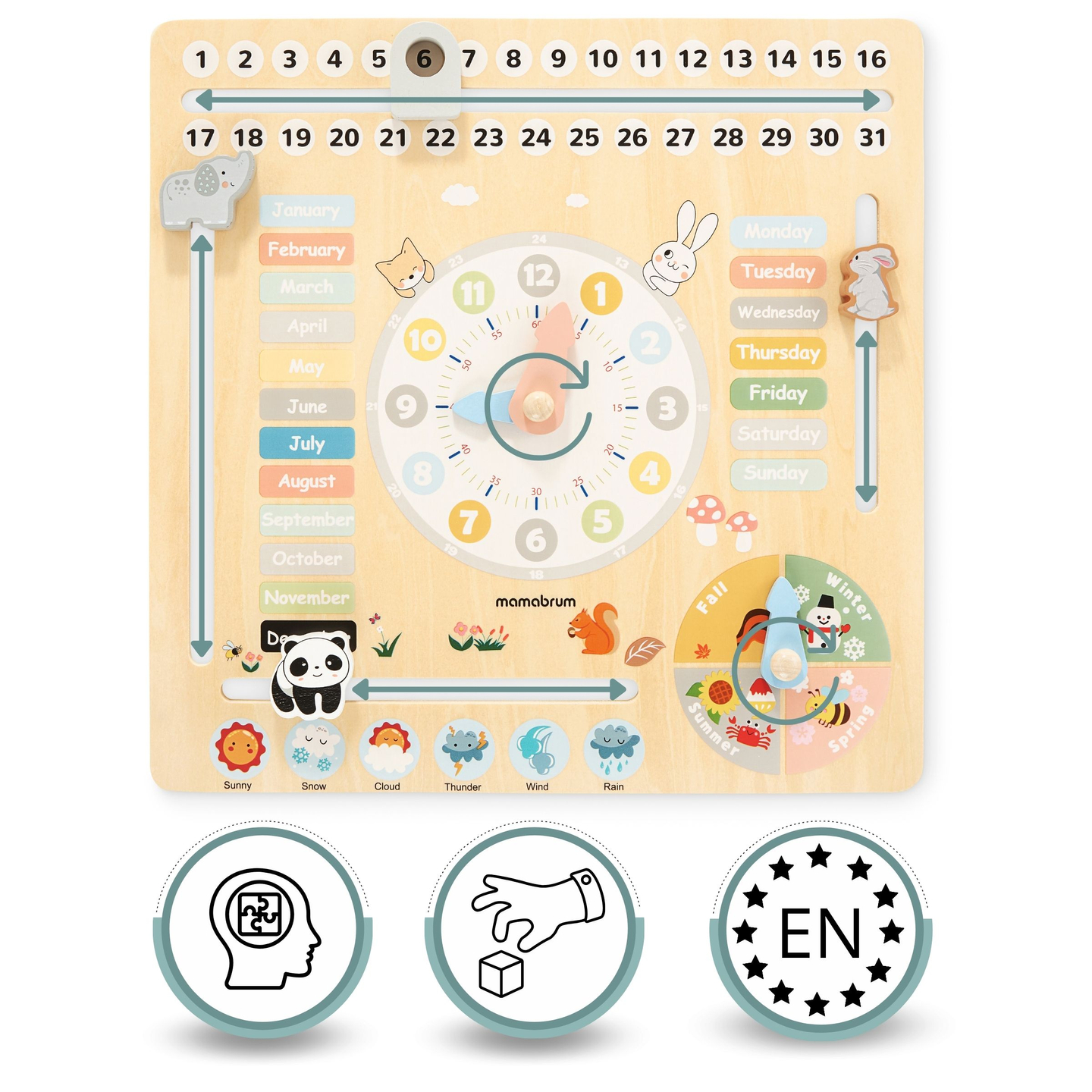 Kinderkalender aus Holz 6in1