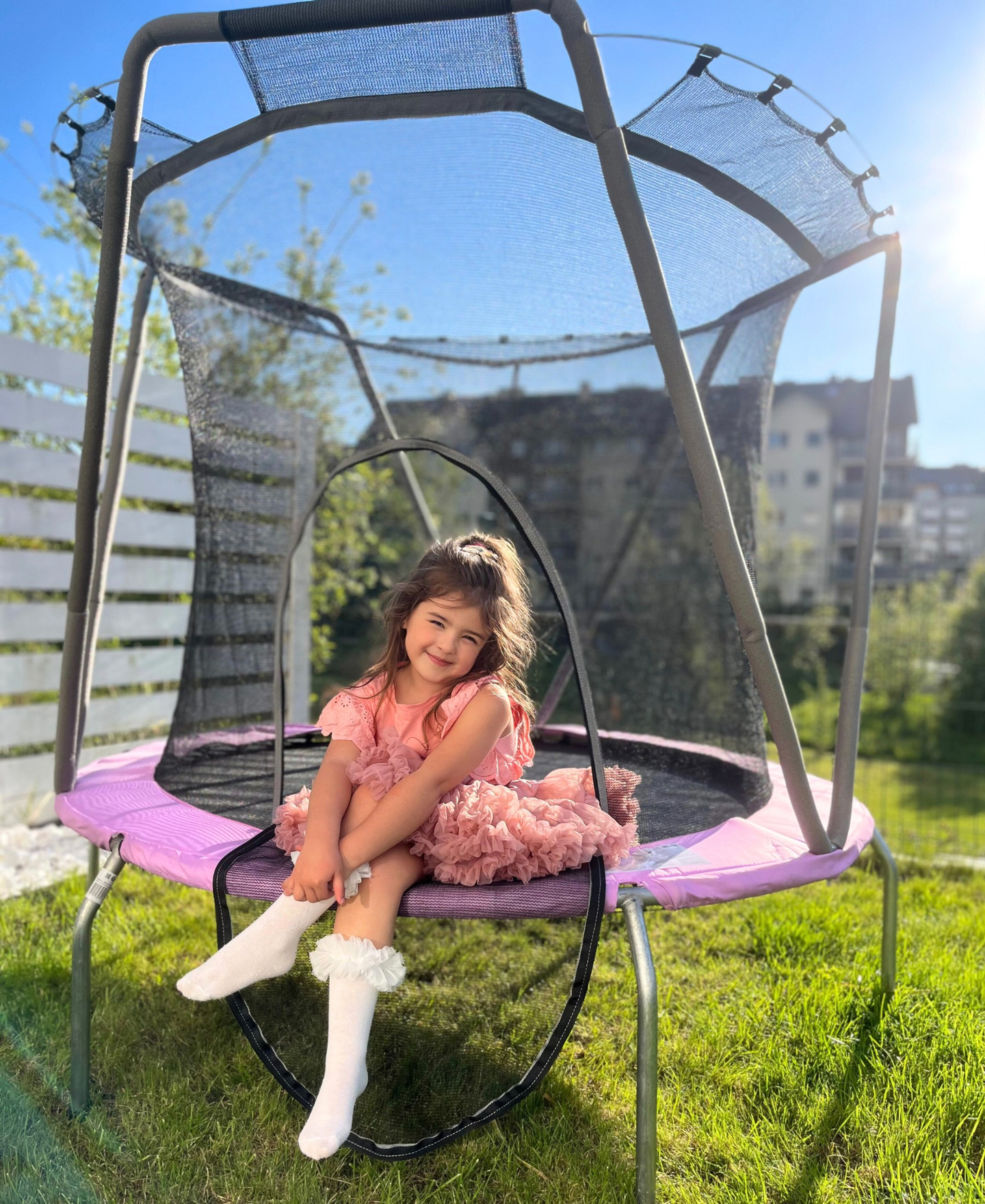 167cm Trampolin mit Sicherheitsnetz - für Kinder 3-8 Jahre - Haus und Garten