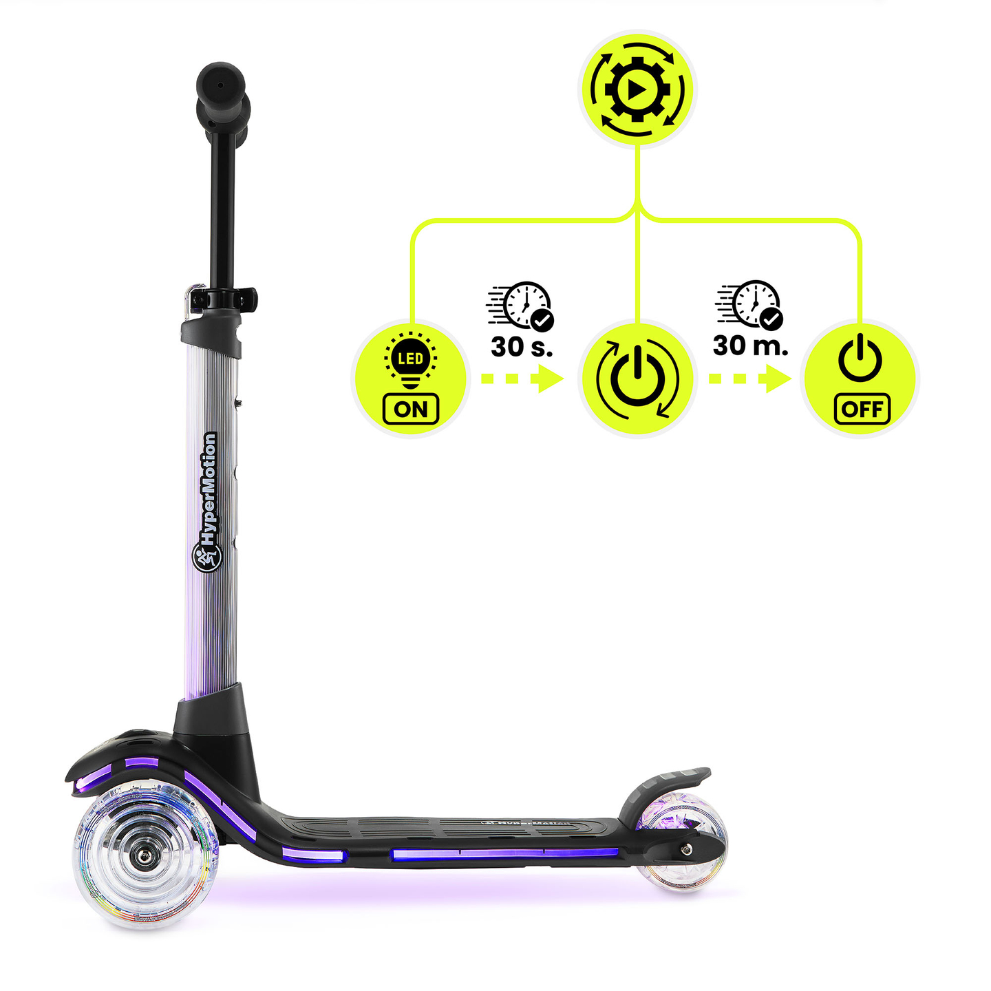 HyperMotion BECKY Balance Scooter – RGB-LED-Beleuchtung, schwarz