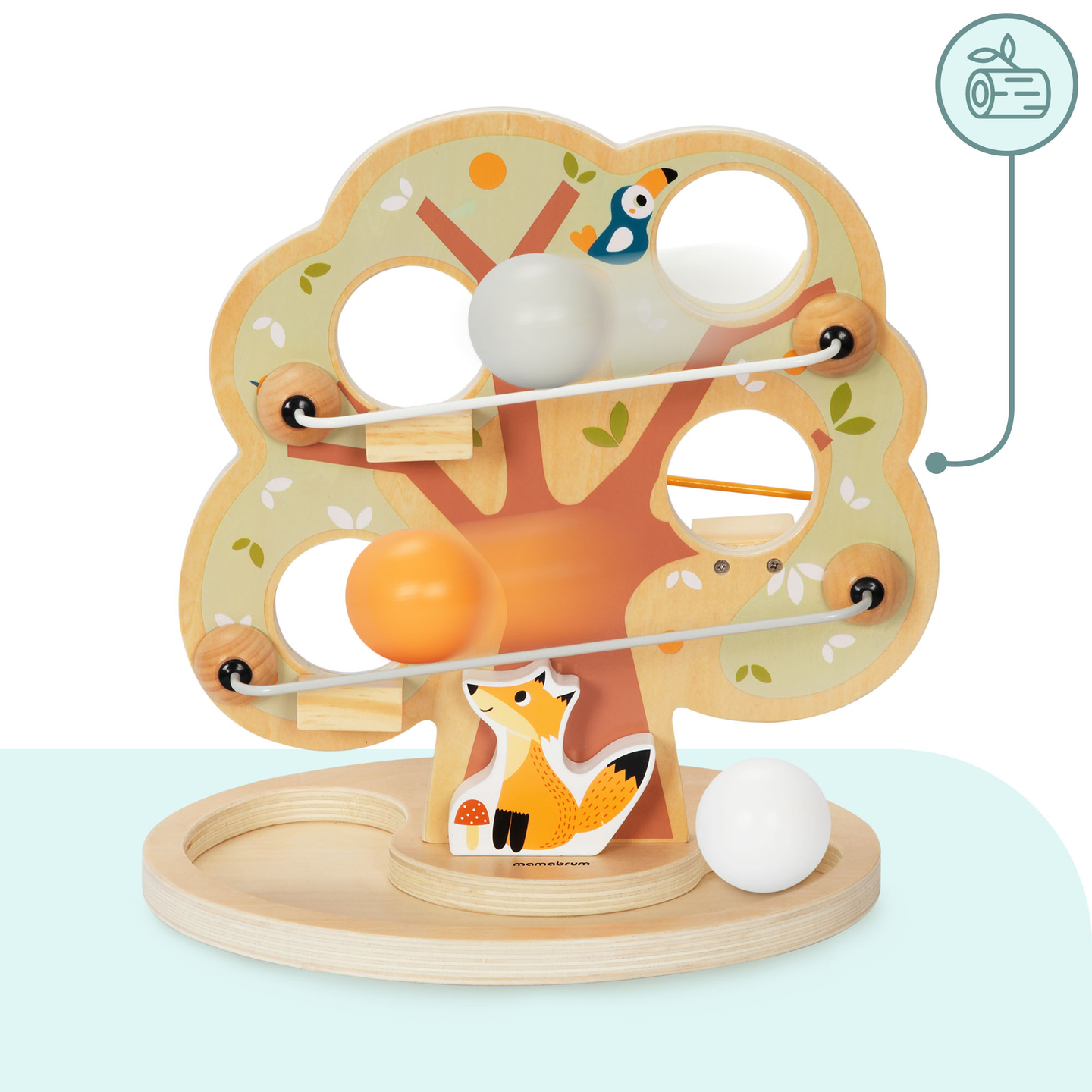 Holzkugelrutschbahn - Grüner Baum