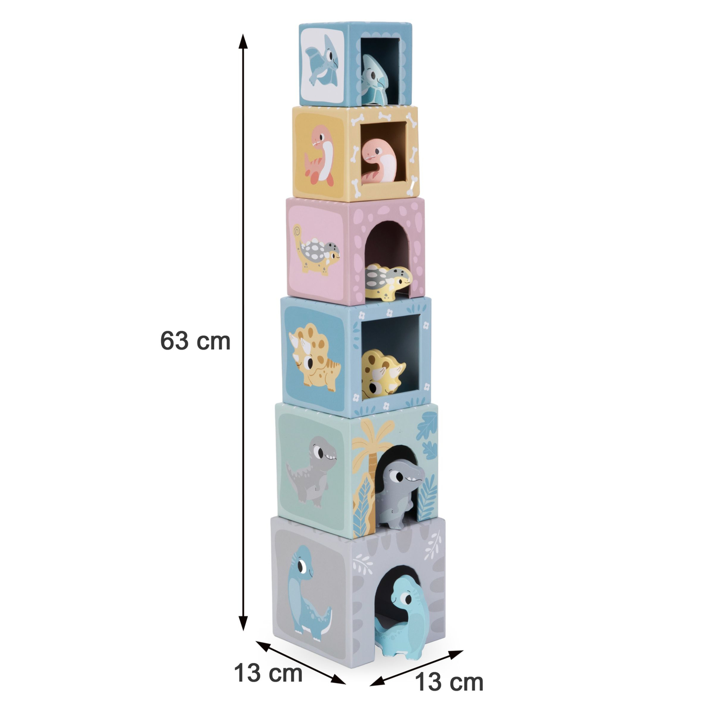Turmsortierer mit Figuren Dinosaurier