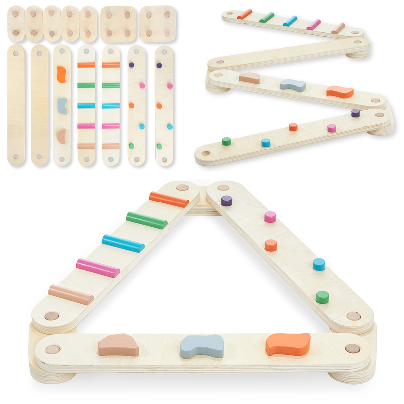 Balancierstrecke aus Holz - Sinnespfad - 14 Elemente