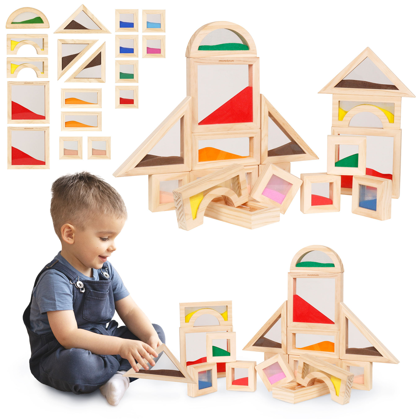 Sinnesblöcke aus Holz - 18 Stück