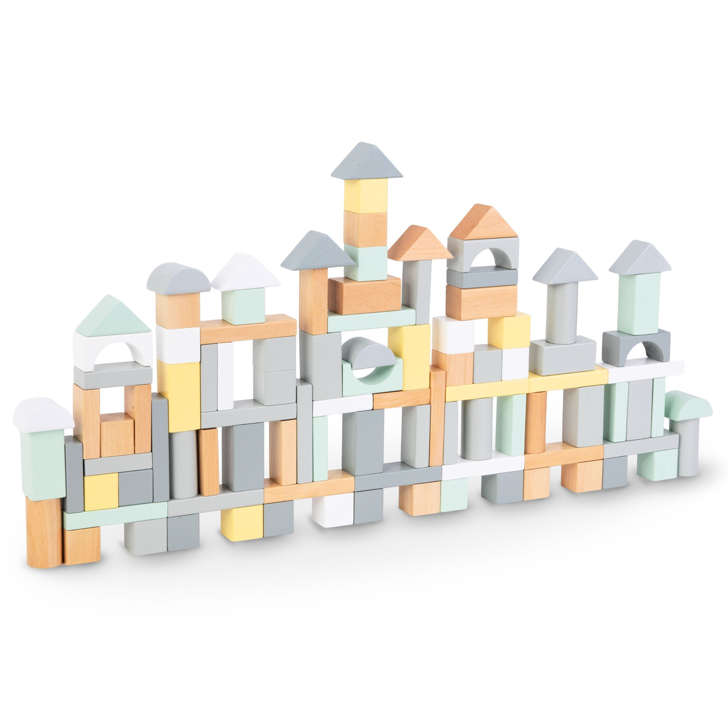 Pastellfarbene Holzklötze - Satz mit 100 XL-Stücken