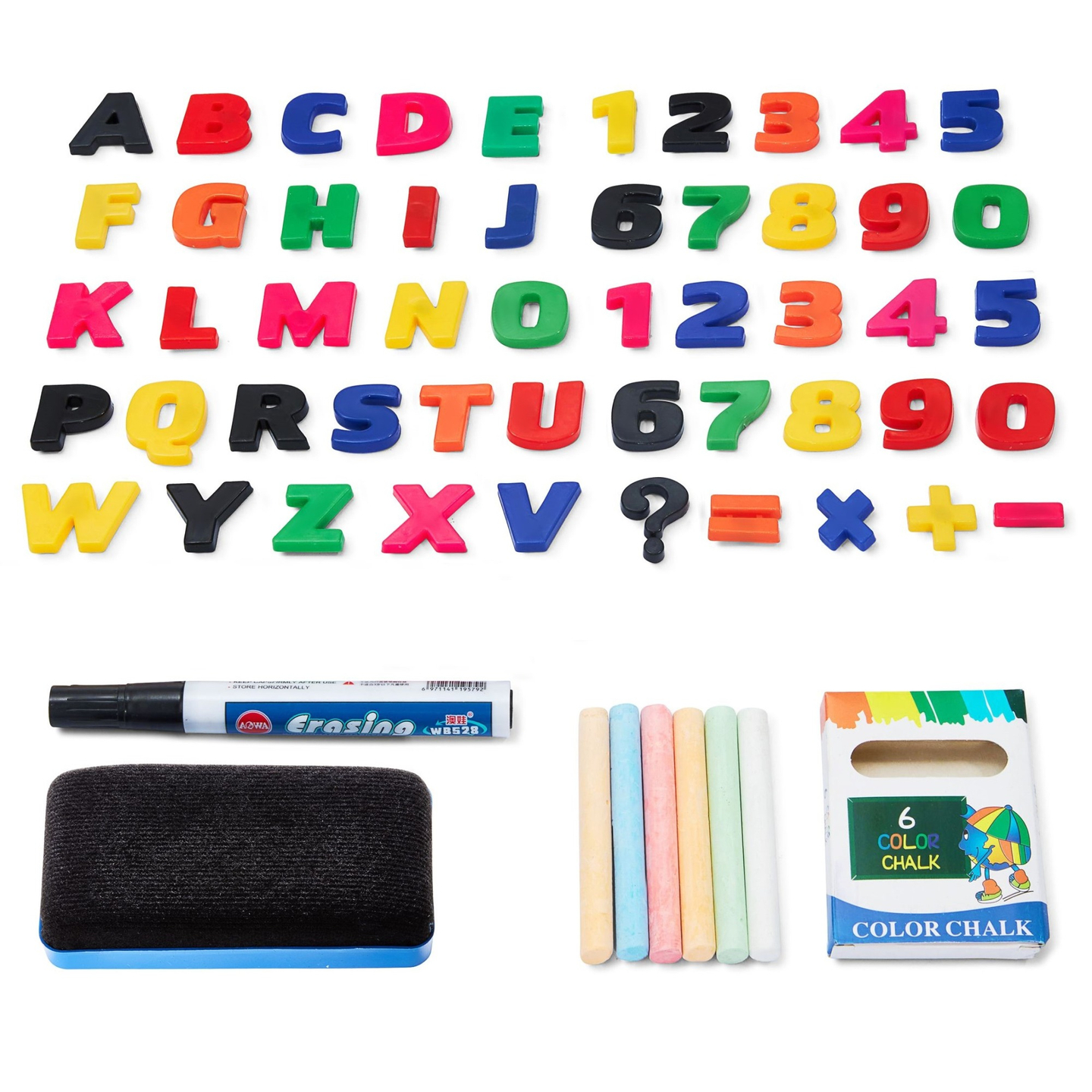 Große doppelseitige Lehrtafel: Magnet- und Kreidetafel - Trockenlöschtafel, Holz