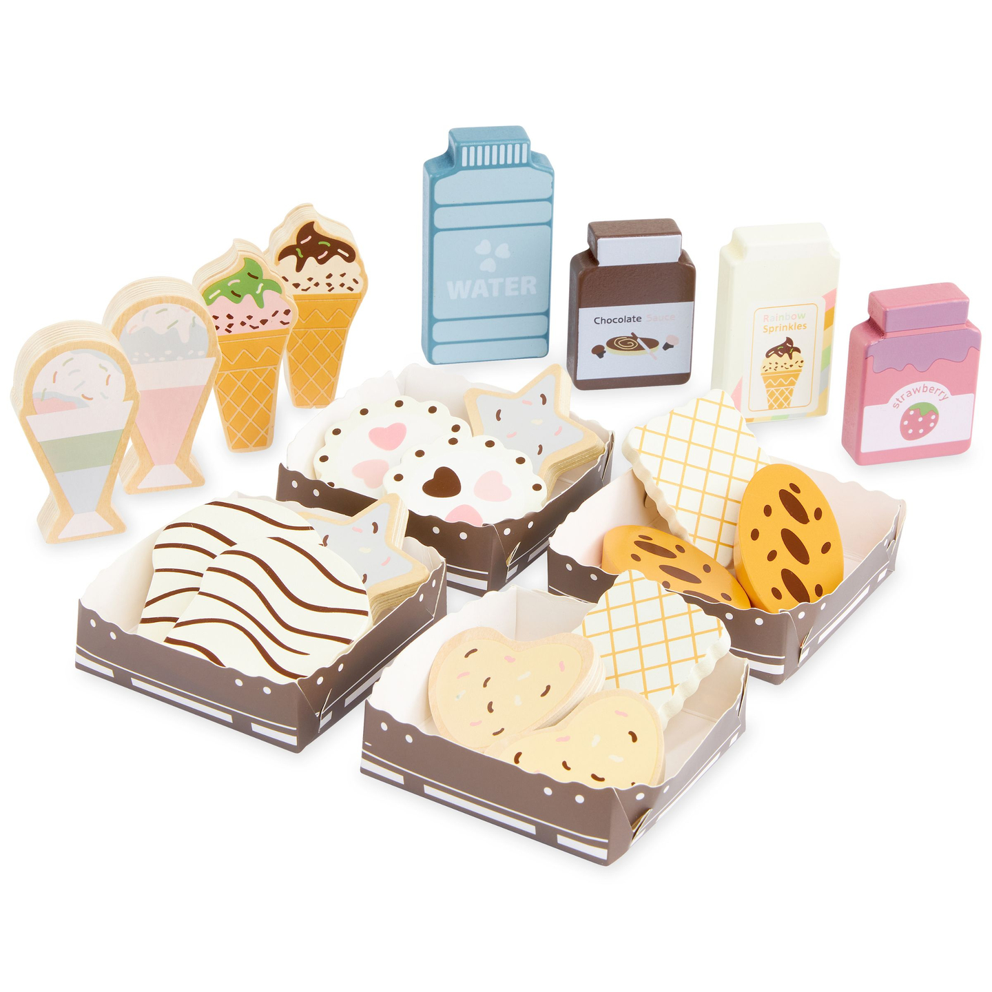 Faltbarer Holzladen - Café, Konditorei mit Zubehör