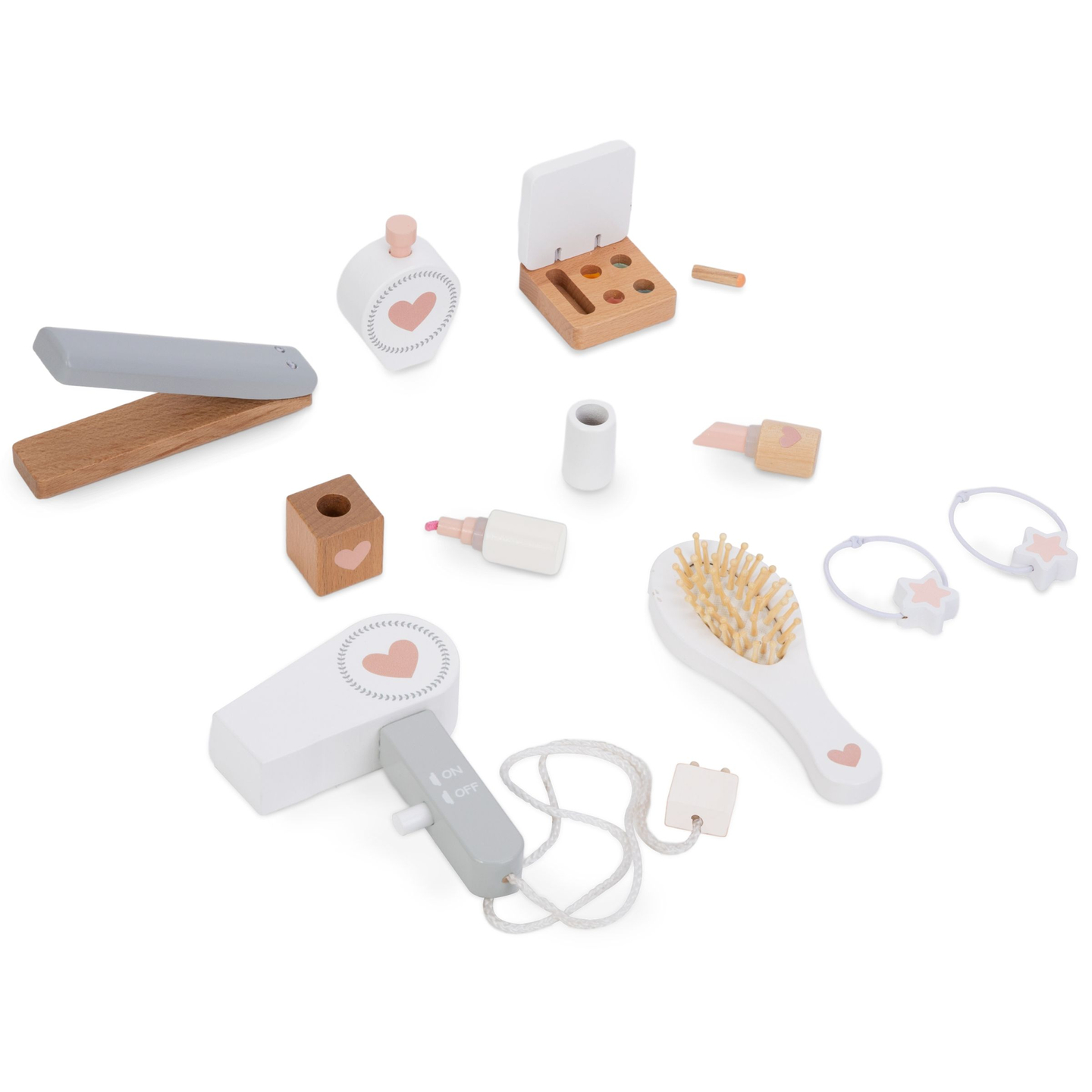 Frisiertisch aus Holz mit Hocker und Zubehör