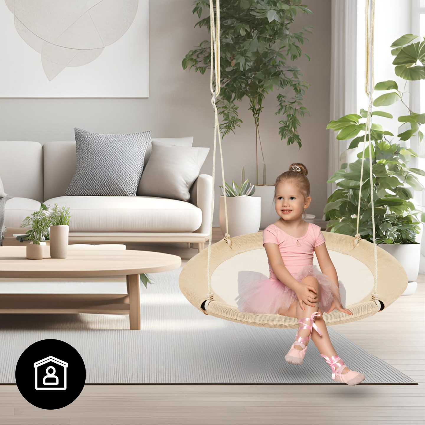 HyperMotion Storchennest-Schaukel - 100 cm Durchmesser, Farbe boho beige