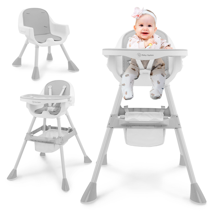 Moby-System Magnolia 2-in-1 verstellbarer Hochstuhl - grau