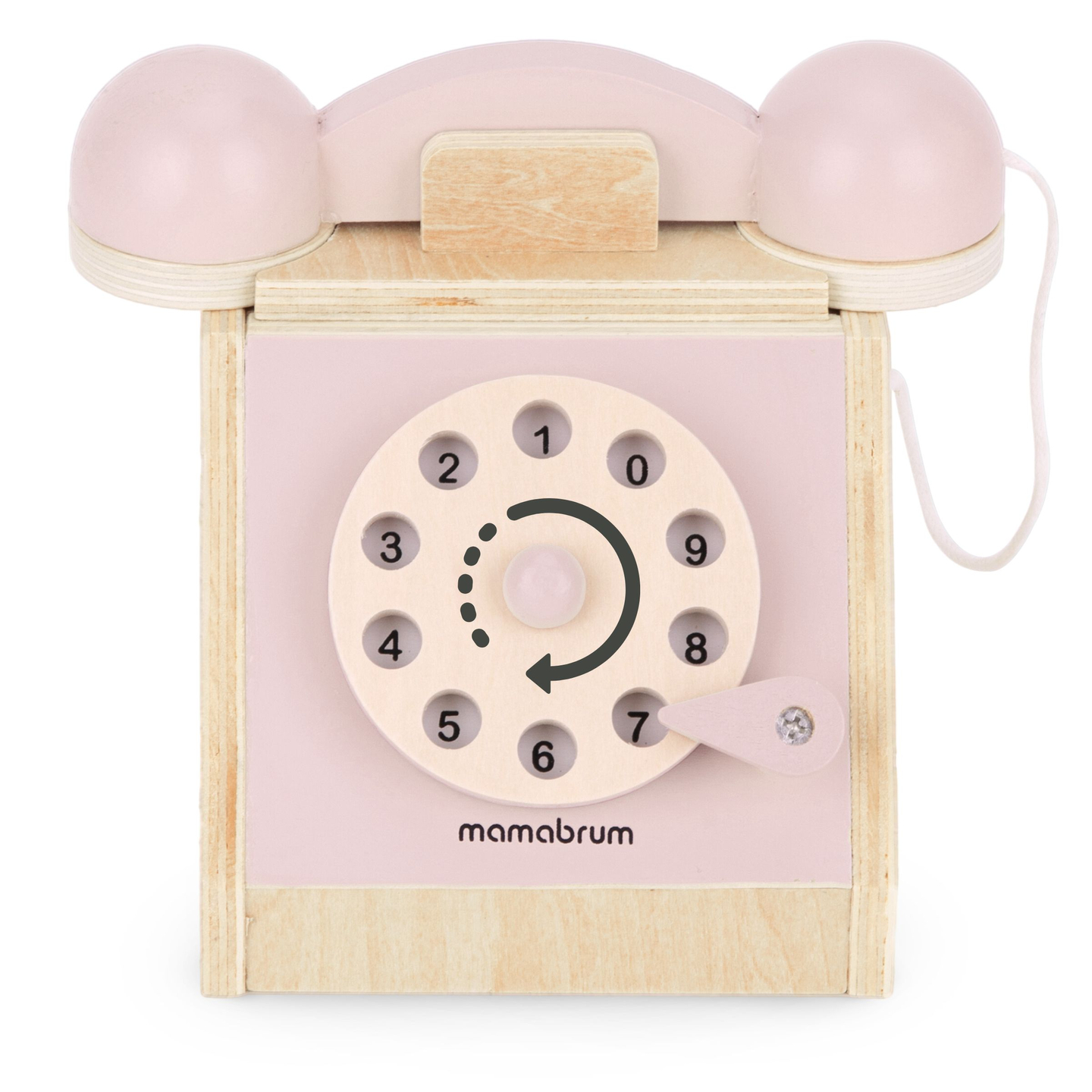 Retro-Holztelefon - pastellrosa