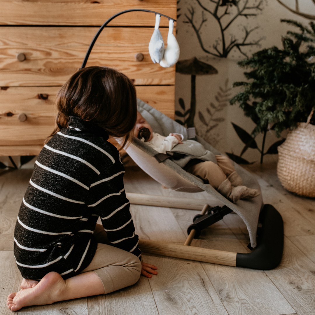 2-in-1-Schaukelstuhl Moby-System LILY - grau