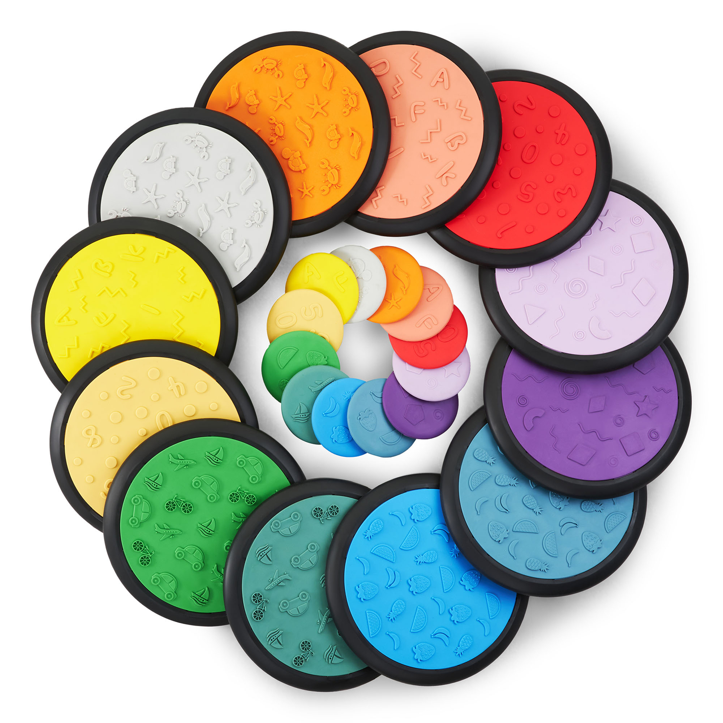 Bunte Sinnesscheiben für Kinder - 24 Stück