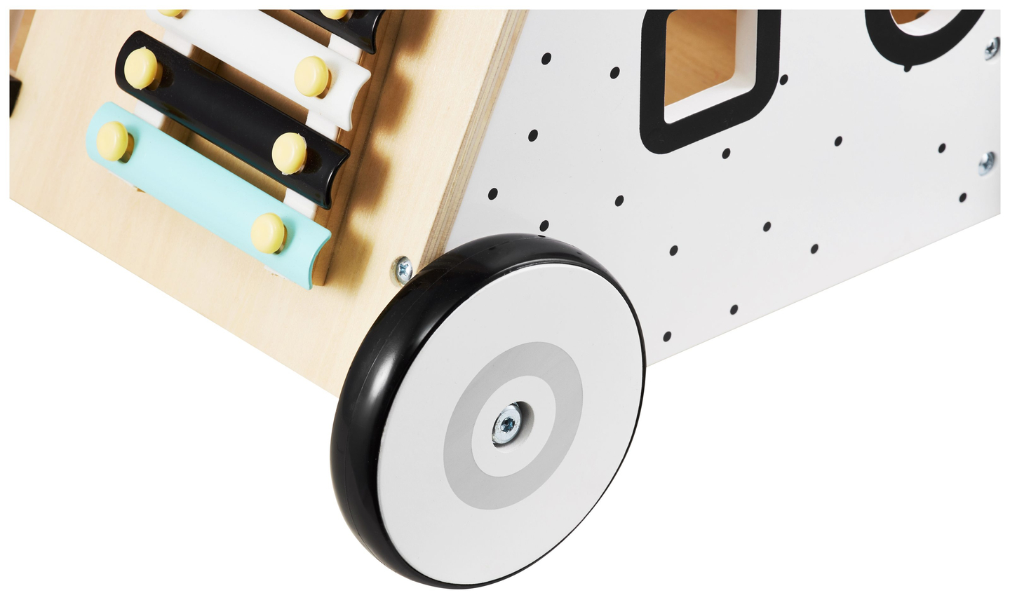 Lernlaufwagen mit Bildungsfunktion / Schieber aus Holz - Manipulationsbrett