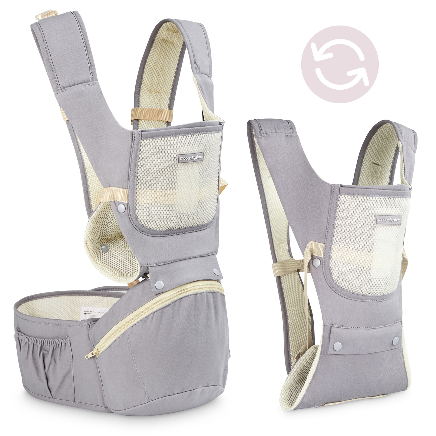 Ergonomische Babyschale - AMY 10in1 - 0-36 Monate, grau
