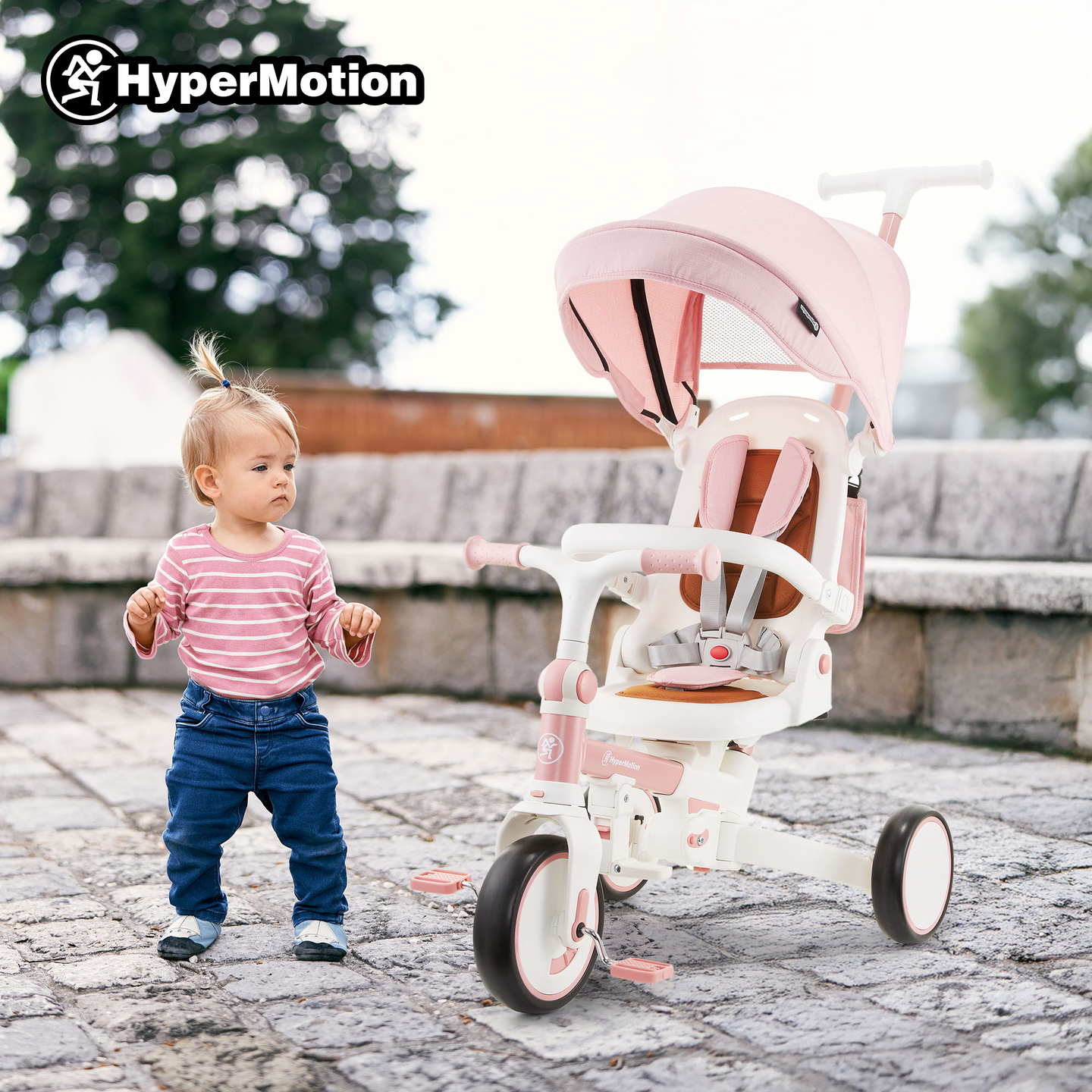 8in1 Multifunktions-Dreirad TOBI FOREST - rosa