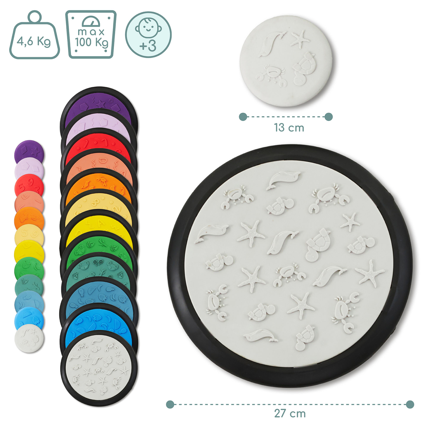 Bunte Sinnesscheiben für Kinder - 24 Stück