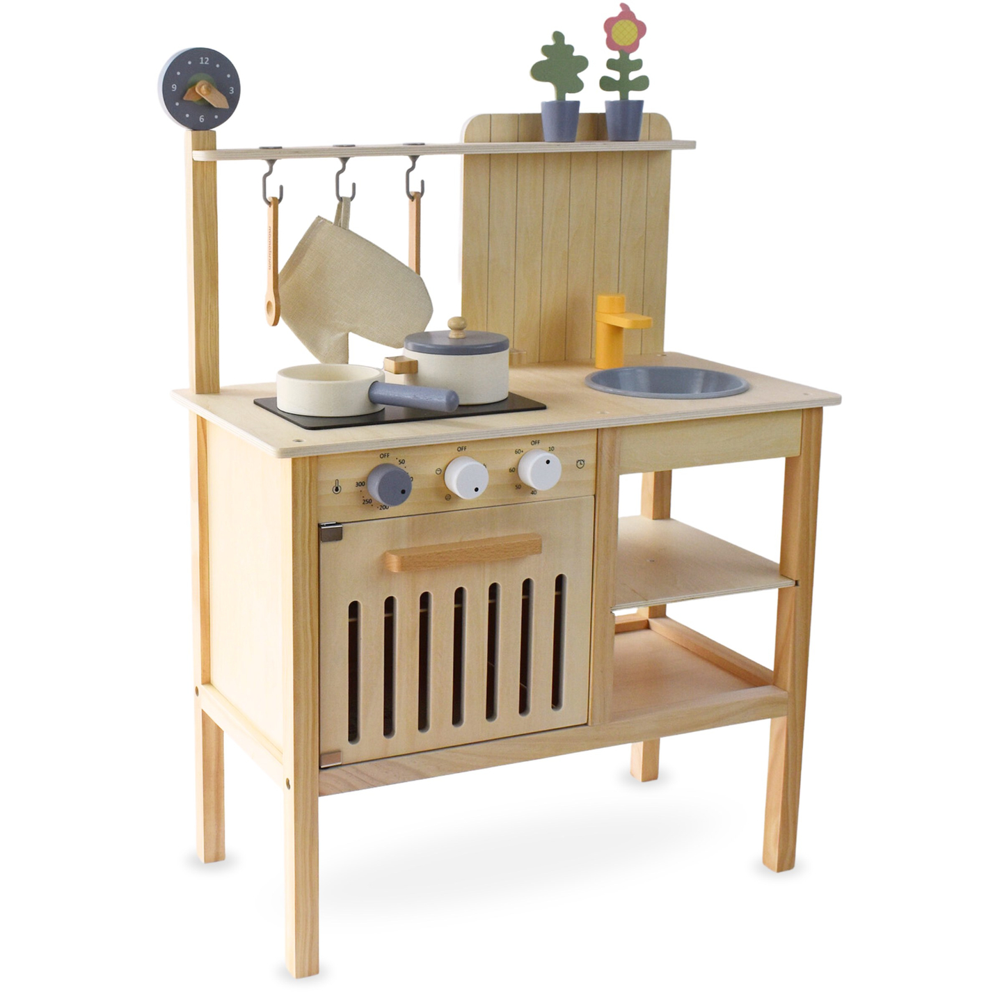 Gartenküche aus Holz mit Zubehör - natürlich boho