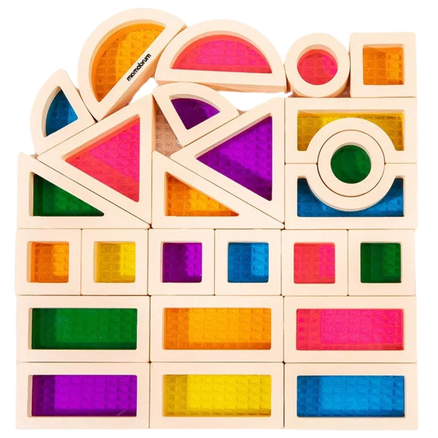 Regenbogen Holzklötze - 25 Elemente